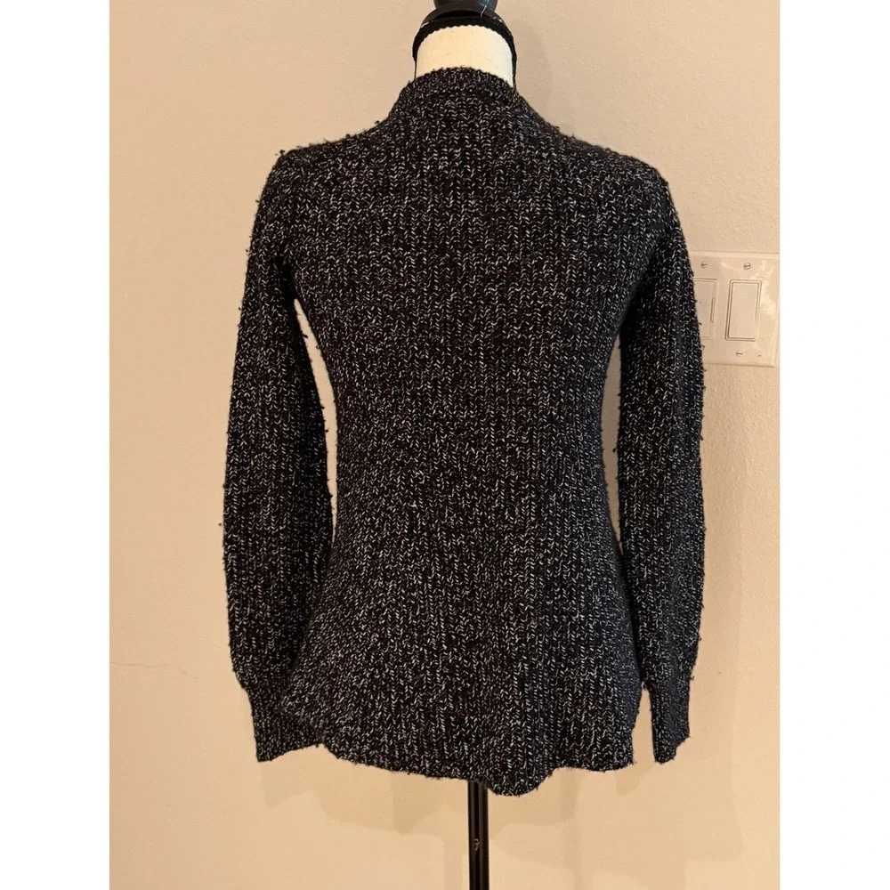 Athleta Sierra Crew Sweater XS Black Gray Wool Blend Swing A-Line
